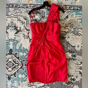 BCBG MaxAzria Palais Jewel Red Size 8 One Shoulder Cocktail Dress